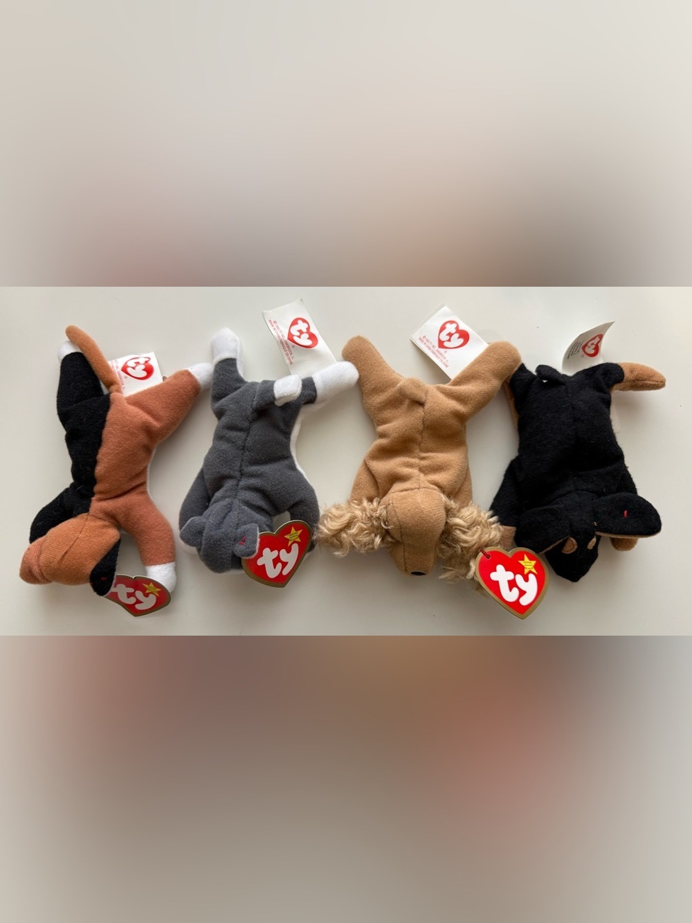 McDonald’s Ty Plush Puppies and Cat Lot - Brown, Gray, Black, Tan